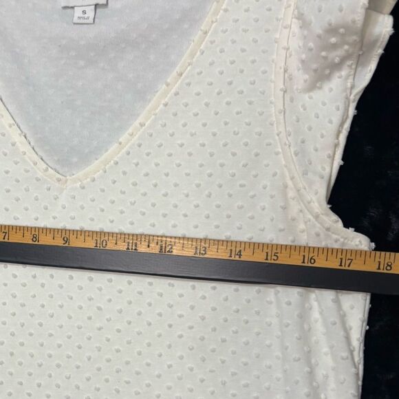 J . Crew Women's Cream Ivory Flutter Cap Sleeve Fairy Core Romantic Blouse, S - Picture 5 of 7